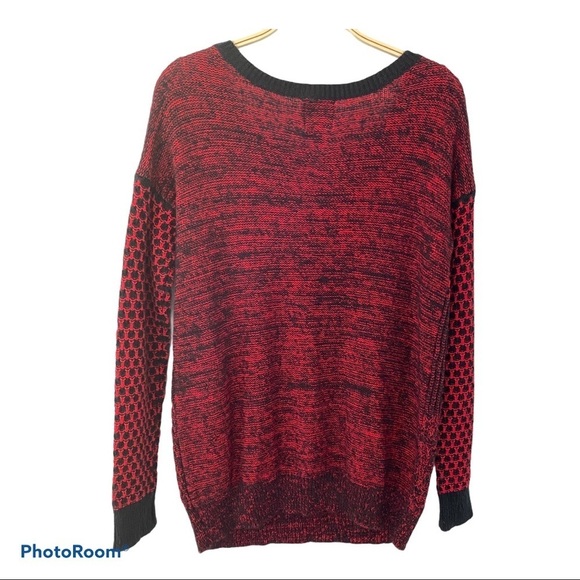 American Eagle Vintage Boyfriend Women's Sweater Red & Black - Size Small - Picture 2 of 9